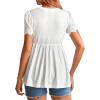 imageVerdusa Womens Maternity Short Sleeve Scalloped Peplum Tee Shirt Pregnancy TopWhite