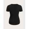 imageVerdusa Womens Maternity Tee Tops Letter Print V Neck Short Sleeve Pregnancy ShirtsBlack