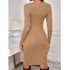 imageVerdusa Womens Maternity Twist Front Long Sleeve Round Neck Bodycon DressApricot
