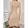 imageVerdusa Womens Maternity Twist Front Long Sleeve Round Neck Bodycon DressLight Apricot