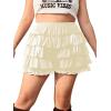 imageVerdusa Womens Plus Size Coquette Ruffle Shorts Bow Front Lace Trim Bloomer ShortsBeige