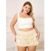 imageVerdusa Womens Plus Size Coquette Ruffle Shorts Bow Front Lace Trim Bloomer ShortsBeige