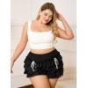 imageVerdusa Womens Plus Size Coquette Ruffle Shorts Bow Front Lace Trim Bloomer ShortsBlack