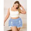 imageVerdusa Womens Plus Size Coquette Ruffle Shorts Bow Front Lace Trim Bloomer ShortsBlue