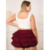 imageVerdusa Womens Plus Size Coquette Ruffle Shorts Bow Front Lace Trim Bloomer ShortsBurgundy