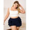imageVerdusa Womens Plus Size Coquette Ruffle Shorts Bow Front Lace Trim Bloomer ShortsDark Blue