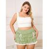 imageVerdusa Womens Plus Size Coquette Ruffle Shorts Bow Front Lace Trim Bloomer ShortsGreen