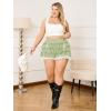 imageVerdusa Womens Plus Size Coquette Ruffle Shorts Bow Front Lace Trim Bloomer ShortsGreen
