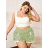 imageVerdusa Womens Plus Size Coquette Ruffle Shorts Bow Front Lace Trim Bloomer ShortsGreen