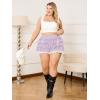 imageVerdusa Womens Plus Size Coquette Ruffle Shorts Bow Front Lace Trim Bloomer ShortsMauve Purple