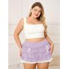 imageVerdusa Womens Plus Size Coquette Ruffle Shorts Bow Front Lace Trim Bloomer ShortsMauve Purple