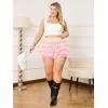 imageVerdusa Womens Plus Size Coquette Ruffle Shorts Bow Front Lace Trim Bloomer ShortsPink