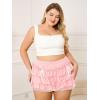 imageVerdusa Womens Plus Size Coquette Ruffle Shorts Bow Front Lace Trim Bloomer ShortsPink