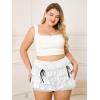 imageVerdusa Womens Plus Size Coquette Ruffle Shorts Bow Front Lace Trim Bloomer ShortsWhite
