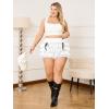 imageVerdusa Womens Plus Size Coquette Ruffle Shorts Bow Front Lace Trim Bloomer ShortsWhite