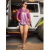 imageVerdusa Womens Plus Size Metallic T Shirt Drop Shoulder Oversized Tee TopHot Pink