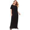 imageVerdusa Womens Short Sleeve Loose Long Maxi Lounge Dress with Pockets1 Black