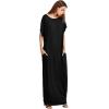 imageVerdusa Womens Short Sleeve Loose Long Maxi Lounge Dress with Pockets1 Black