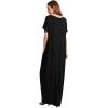 imageVerdusa Womens Short Sleeve Loose Long Maxi Lounge Dress with Pockets1 Black