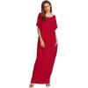 imageVerdusa Womens Short Sleeve Loose Long Maxi Lounge Dress with PocketsBright Red