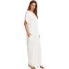 imageVerdusa Womens Short Sleeve Loose Long Maxi Lounge Dress with PocketsCream