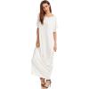 imageVerdusa Womens Short Sleeve Loose Long Maxi Lounge Dress with PocketsCream