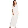 imageVerdusa Womens Short Sleeve Loose Long Maxi Lounge Dress with PocketsCream