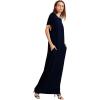 imageVerdusa Womens Short Sleeve Loose Long Maxi Lounge Dress with PocketsNavy