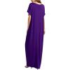 imageVerdusa Womens Short Sleeve Loose Long Maxi Lounge Dress with PocketsPurple