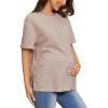 imageVerdusa Womens Maternity Drop Shoulder Short Sleeve Loose T Shirt TopPink