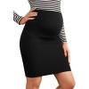 imageVerdusa Womens Maternity Elastic Waist Short Pencil Bodycon SkirtsBlack