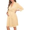 imageVerdusa Womens Maternity Halloween Pajamas Embroidery Patterns 34 Length Sleeve Maternity RobeApricot