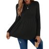 imageVerdusa Womens Maternity Long Sleeve Ruffle Hem Peplum Tee Top Pregnancy T ShirtsBlack