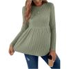 imageVerdusa Womens Maternity Long Sleeve Ruffle Hem Peplum Tee Top Pregnancy T ShirtsMint Green