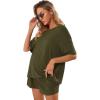 imageVerdusa Womens Maternity Pajama Set 2 Piece Drop Shoulder Top and Short Lounge SetsArmy Green
