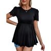 imageVerdusa Womens Maternity Short Sleeve Scalloped Peplum Tee Shirt Pregnancy TopBlack