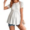 imageVerdusa Womens Maternity Short Sleeve Scalloped Peplum Tee Shirt Pregnancy TopWhite