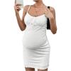 imageVerdusa Womens Maternity Tie Front Sleeveless Short Bodycon Cami DressWhite