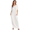 imageVerdusa Womens Short Sleeve Loose Long Maxi Lounge Dress with PocketsCream