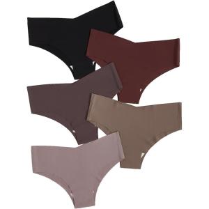 imageVerdusa Womens Maternity Seamless Underwear Pregnancy Briefs Under The Bump 5 PackDusty Pink Brown