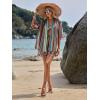 imageVerdusa Womens 3 Piece Outfits Short Sleeve Open Front Kimono and Boho Cami Top and Tassel Trim Tropical Shorts SetGreen
