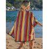 imageVerdusa Womens 3 Piece Outfits Short Sleeve Open Front Kimono and Boho Cami Top and Tassel Trim Tropical Shorts SetHot Pink