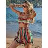 imageVerdusa Womens 3 Piece Outfits Short Sleeve Open Front Kimono and Boho Cami Top and Tassel Trim Tropical Shorts SetMulticolor
