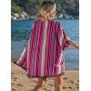 imageVerdusa Womens 3 Piece Outfits Short Sleeve Open Front Kimono and Boho Cami Top and Tassel Trim Tropical Shorts SetPink