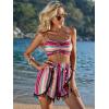 imageVerdusa Womens 3 Piece Outfits Short Sleeve Open Front Kimono and Boho Cami Top and Tassel Trim Tropical Shorts SetPink