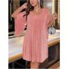 imageVerdusa Womens Plus Size Glitter Mesh Petal 34 Sleeve V Neck Short DressPink