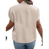 imageVerdusa Womens Plus Size Work Blouse Bow Tie Neck Petal Sleeve Blouse Office Work Shirt TopApricot