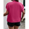 imageVerdusa Womens Plus Size Work Blouse Bow Tie Neck Petal Sleeve Blouse Office Work Shirt TopHot Pink