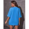 imageVerdusa Womens Summer Oversized Cute Shirt Graphic Print Short Sleeve Tunic Tops Casual Loose Drop Shoulder Crew Neck TeeBlue