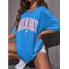 imageVerdusa Womens Summer Oversized Cute Shirt Graphic Print Short Sleeve Tunic Tops Casual Loose Drop Shoulder Crew Neck TeeBlue